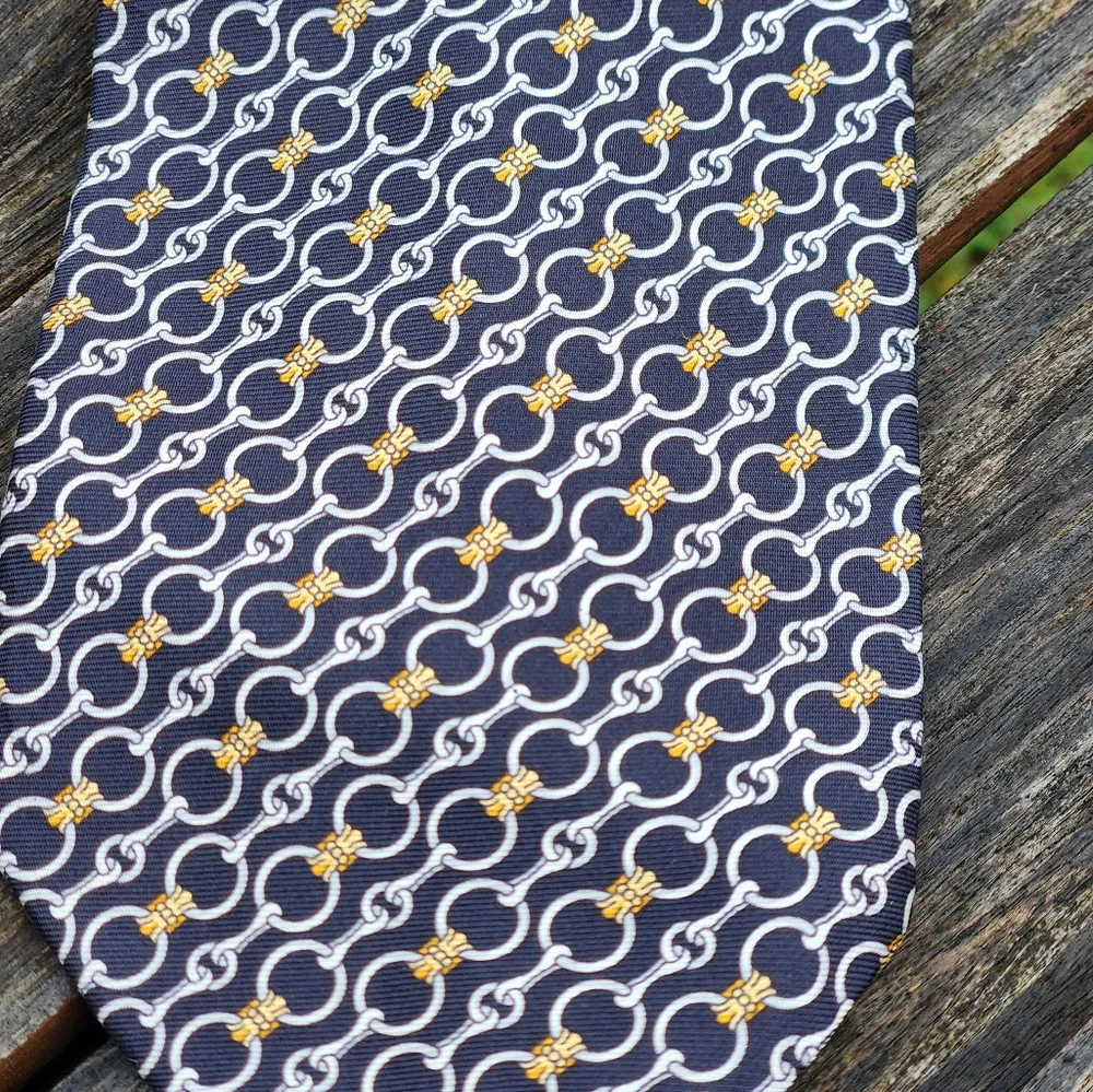 Vintage Paolo Gucci Horsebit Silk Neck Tie_2